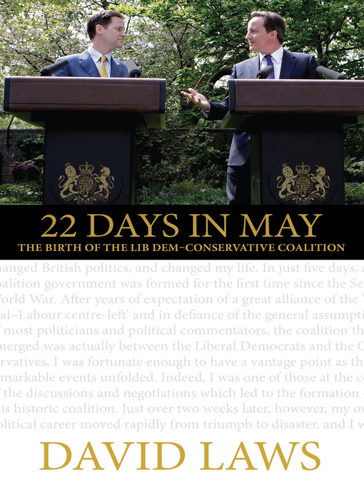 Title details for 22 Days in May by David Laws - Available